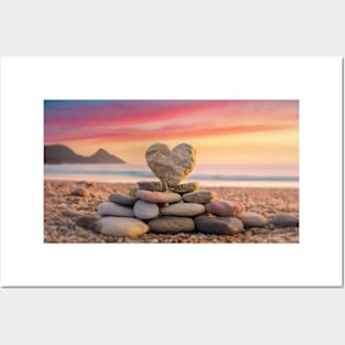 heart shaped stone Posters and Art